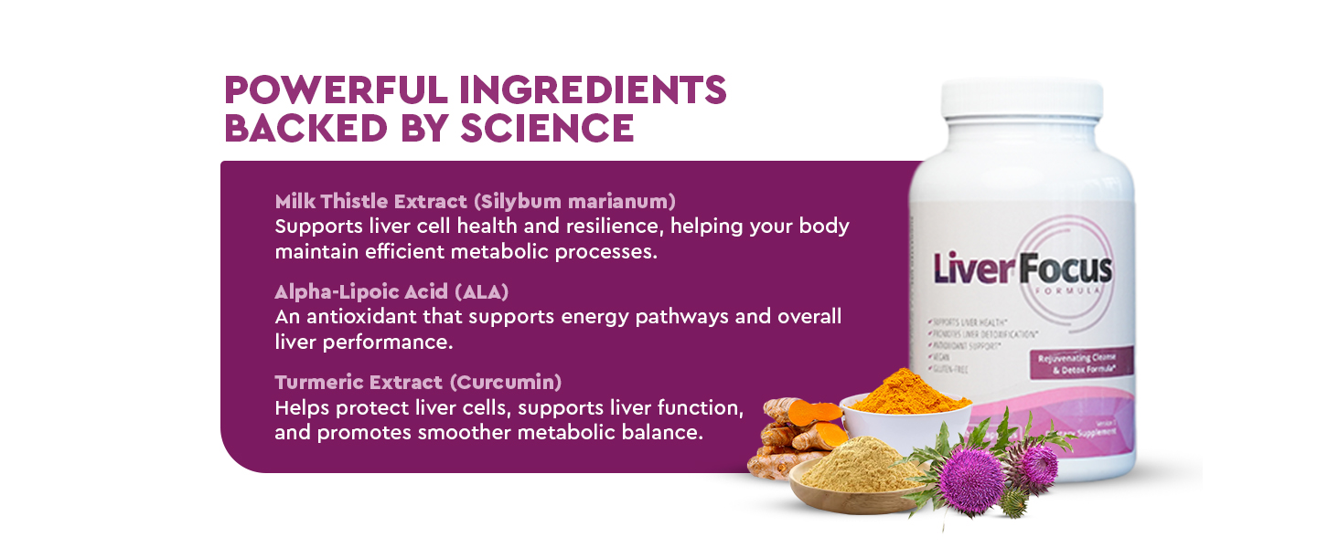 JJ Smith Liver Focus – Liver Cleanse Supplement with Milk Thistle, Alpha Lipoic Acid, Turmeric, Dandelion Root & Artichoke – Supports Active Liver, Fat Metabolism, Digestion, Energy,& Clearer Skin Active liver support supplement for fat metabolism digestion and clearer skin daily