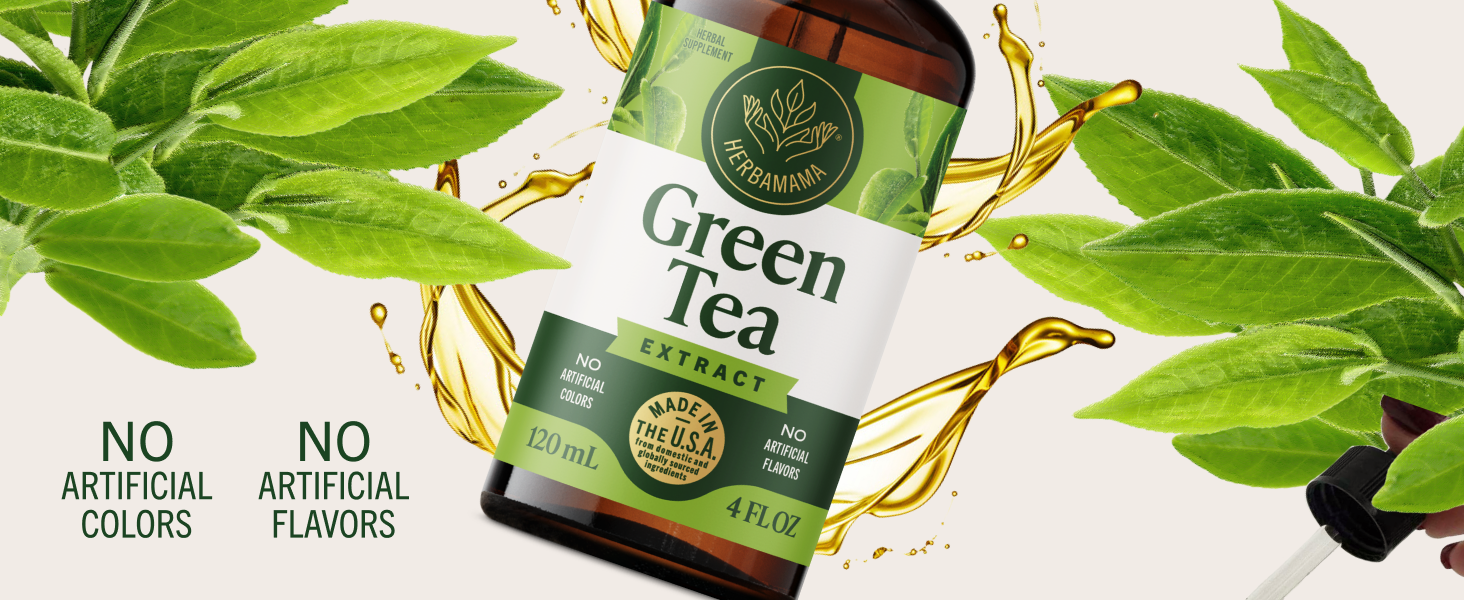 HERBAMAMA Green Tea Extract - 500 mg Camellia Sinensis per Serving - Vegan, Alcohol & Sugar-Free, 84-Day Supply Our Camellia sinensis supplement is a rich source of naturally occurring antioxidants.