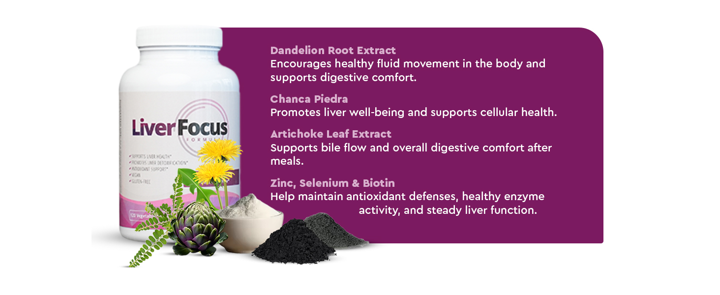 JJ Smith Liver Focus – Liver Cleanse Supplement with Milk Thistle, Alpha Lipoic Acid, Turmeric, Dandelion Root & Artichoke – Supports Active Liver, Fat Metabolism, Digestion, Energy,& Clearer Skin Milk thistle liver cleanse capsules with selenium zinc and chanca piedra herbal blend
